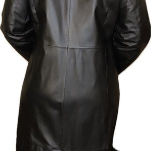 Terry Lewis full length leather coat